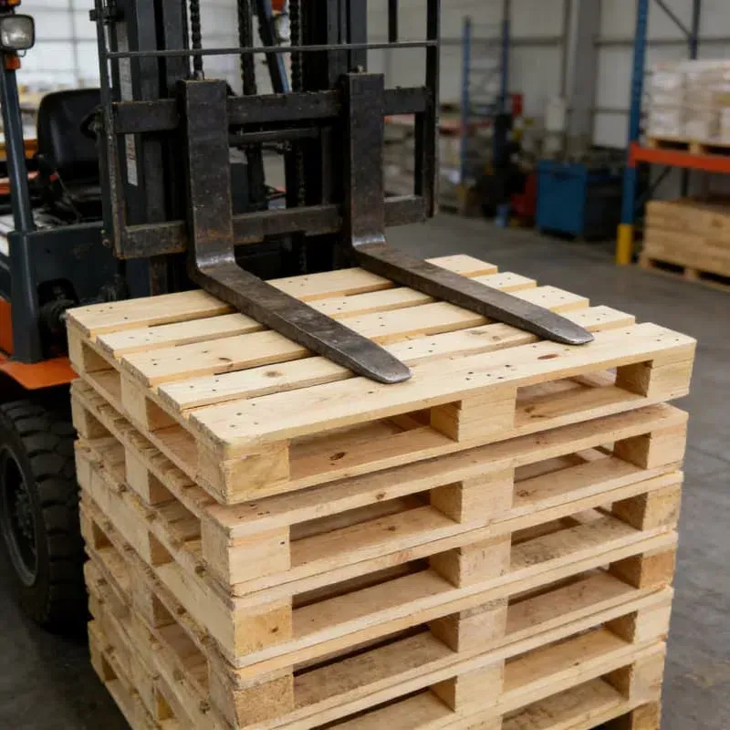 Palet en bois européen de dimensions 800 x 1200, utilisable dans le réseau européen.