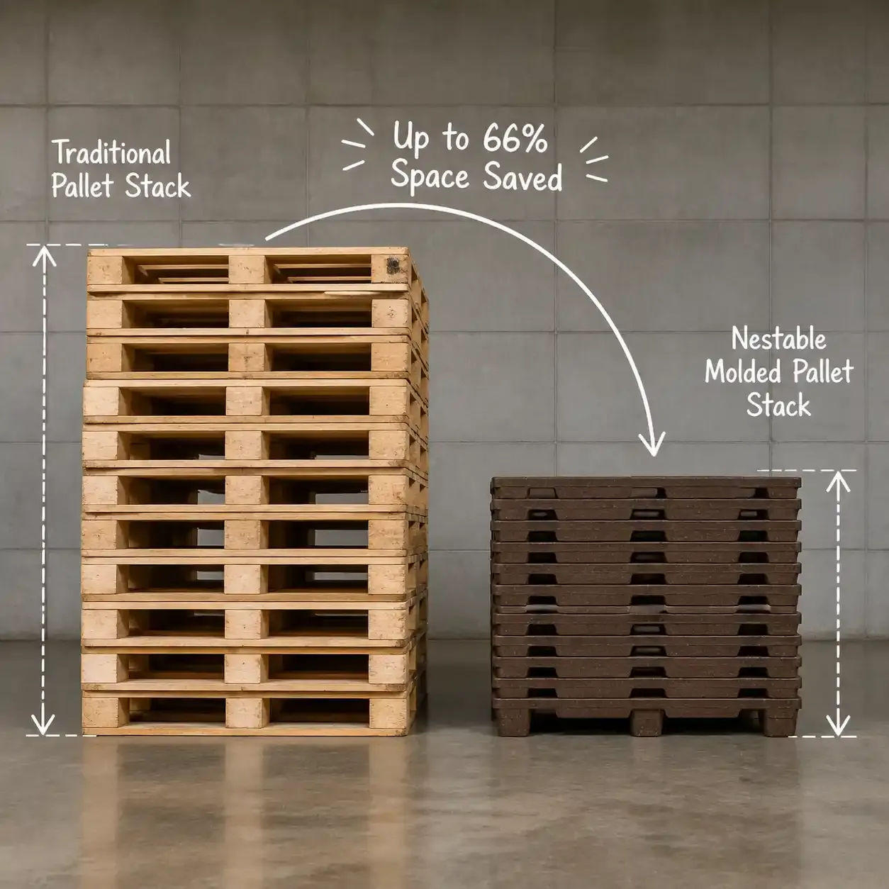 Molded versus traditional pallet storage