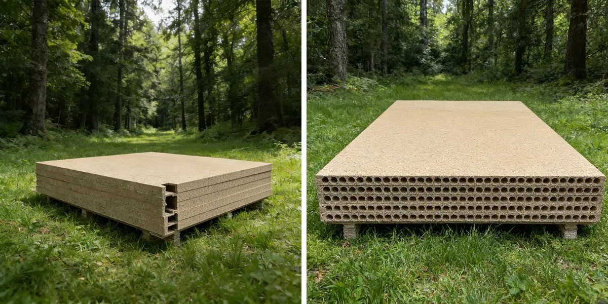 Tablero de partículas hueco tratado térmicamente