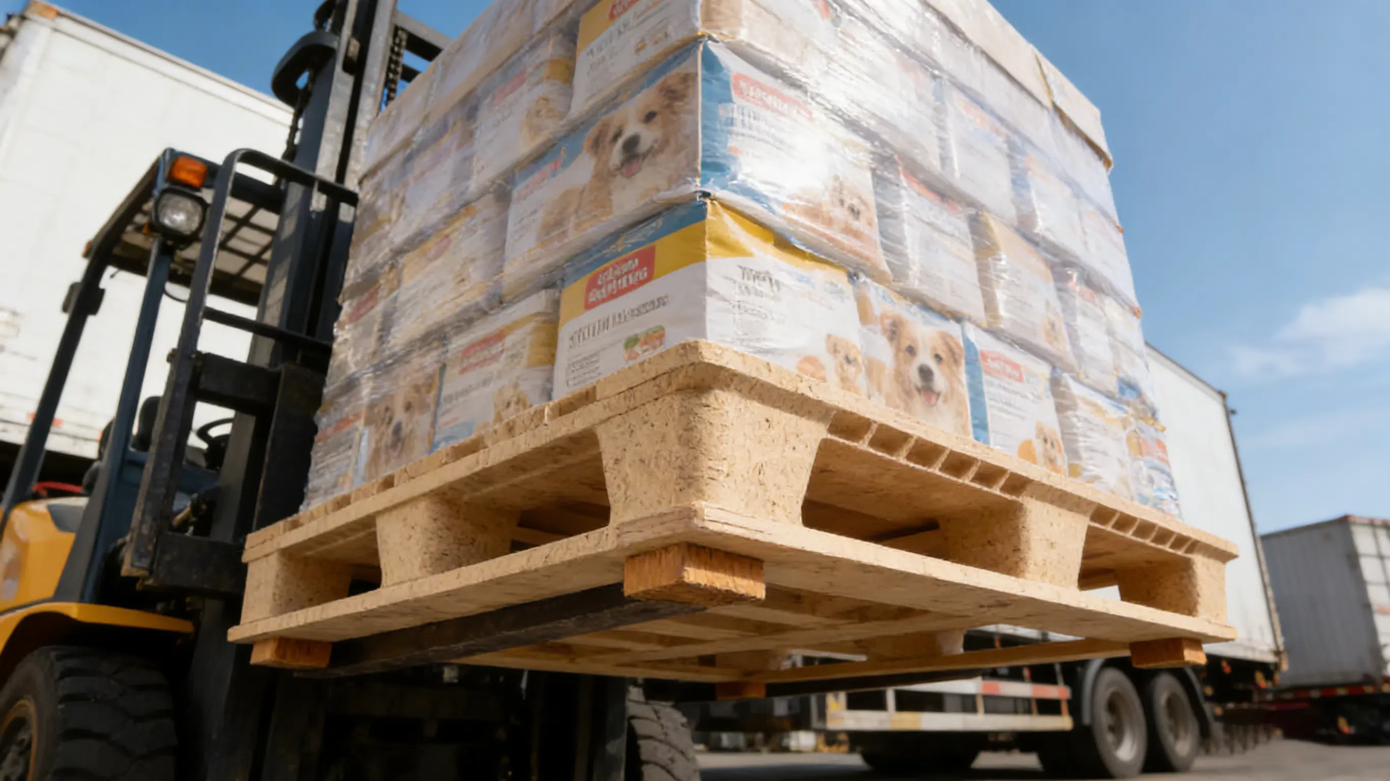 Palets de madera moldeada en la distribución de transporte y logística