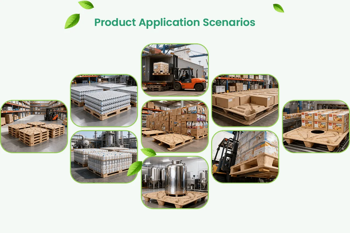 Exportación de paletas de madera prensada