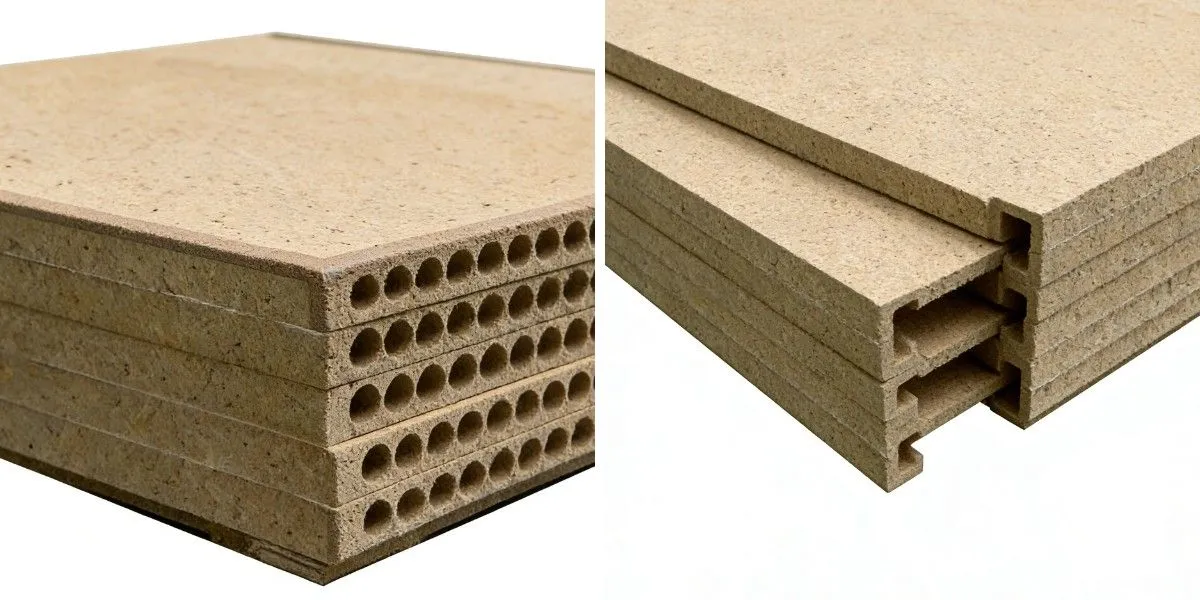 Tablero de partículas hueco sólido