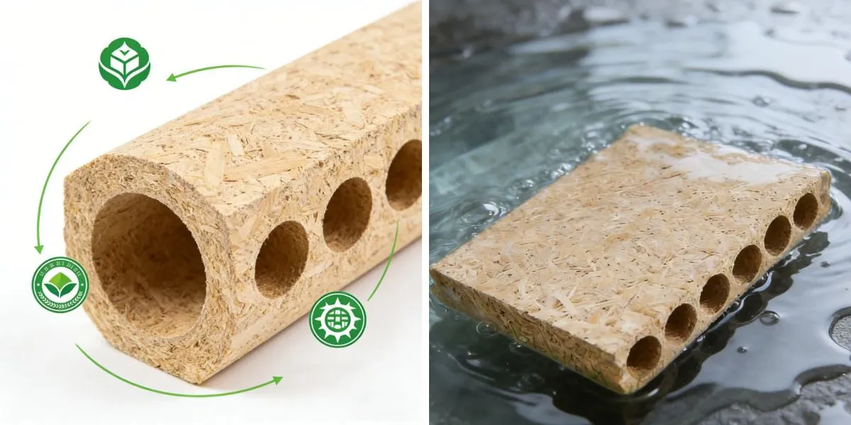 Aglomerado hueco con núcleo de madera