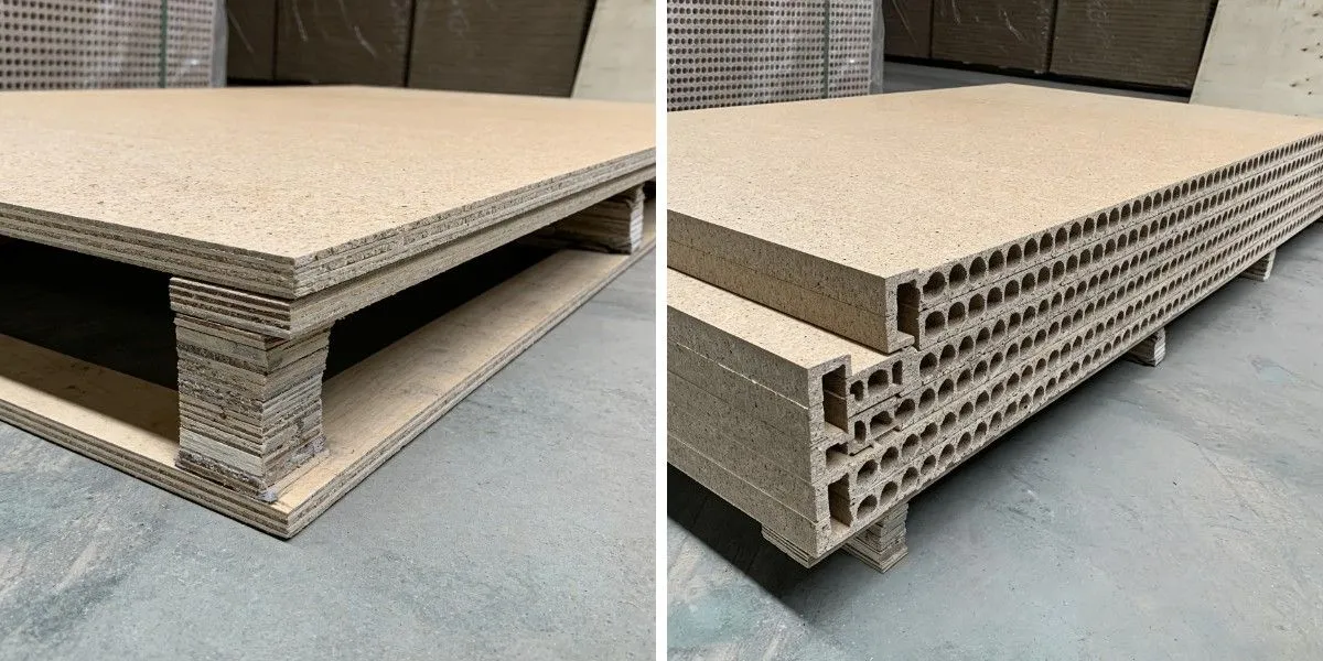 Tablero de partículas hueco sólido