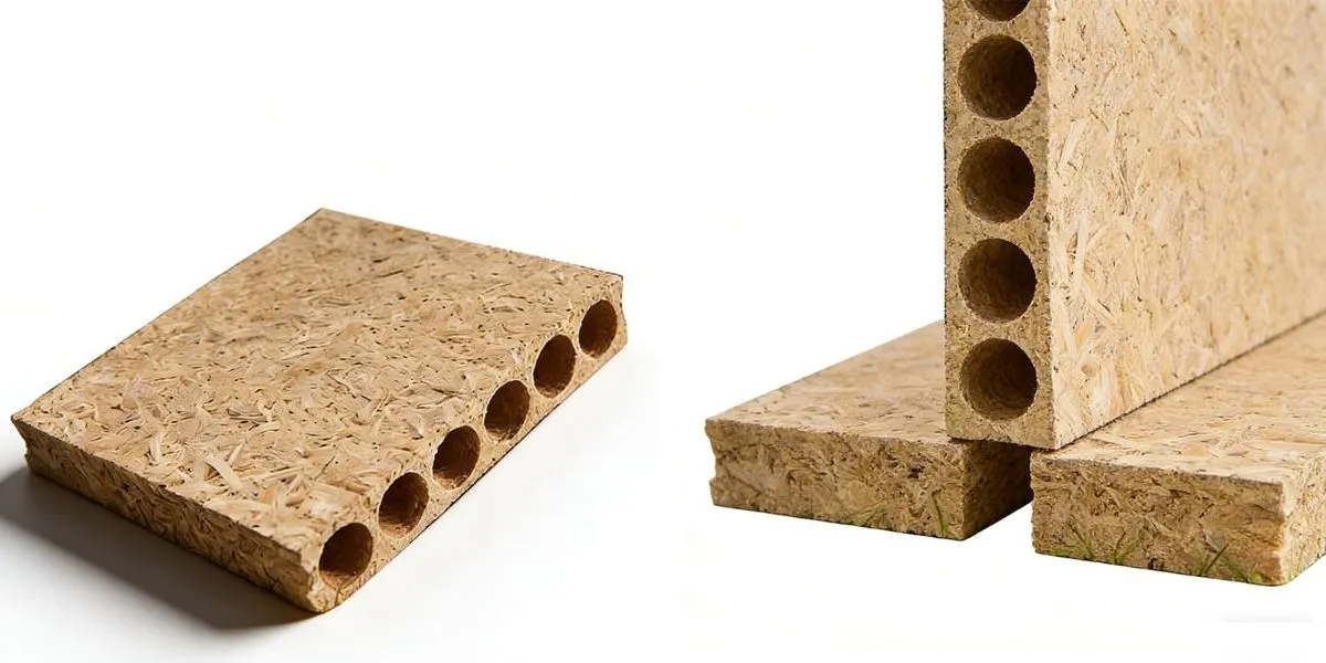 Tablero de partículas huecas